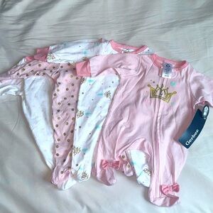 NWT Gerber Zip Up Sleep N Play Pajama 4 Pack